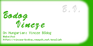 bodog vincze business card